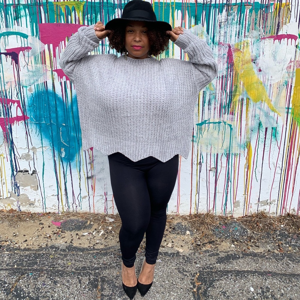 Chenille Soft Grey Sweater